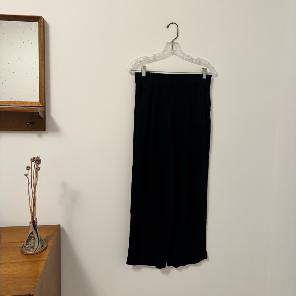 Madewell Cropped Linen Black Pants
